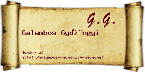 Galambos Gyöngyi névjegykártya