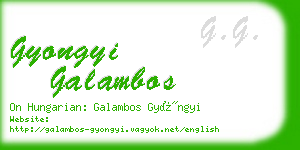 gyongyi galambos business card